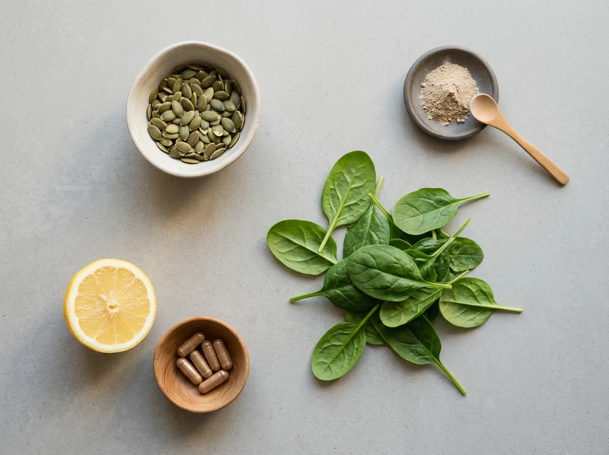 Naturliga ingredienser - magnesium, vitamin C, selen för mäns hälsa och välbefinnande kosttillskott